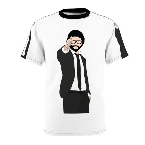 Money Heist-Inspired 2 T-shirt featuring The Professor and the crew from the popular Netflix series La Casa de Papel