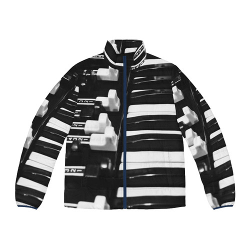 Hammond organ puffer jacket with logo and drawbar graphics