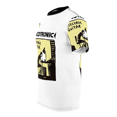 Tocotronic inspired electric guitar t-shirt with ska, dancehall, and northern soul influences. - men left