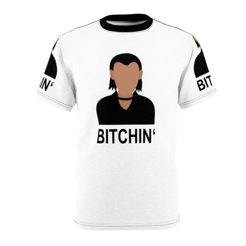 Stranger Things inspired t-shirt design featuring Eleven's "Bitchin'" quote and upside down graphic