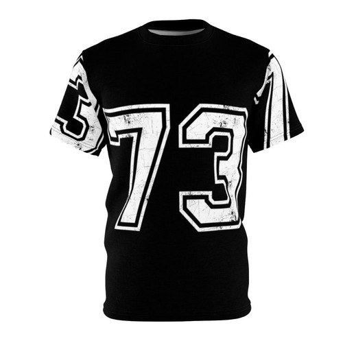 Stylish sports jersey t-shirt with the number 73 printed on the front
