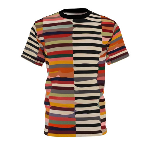 Elegant black and white geometric pattern design on a high-quality t-shirt