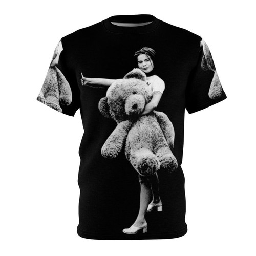 Bjork inspired t-shirt with a cute teddy bear graphic