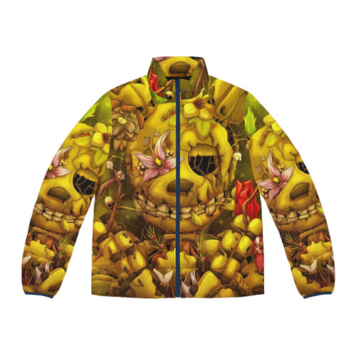 Spring Forest Lake Puffer Jacket with scenic landscape design