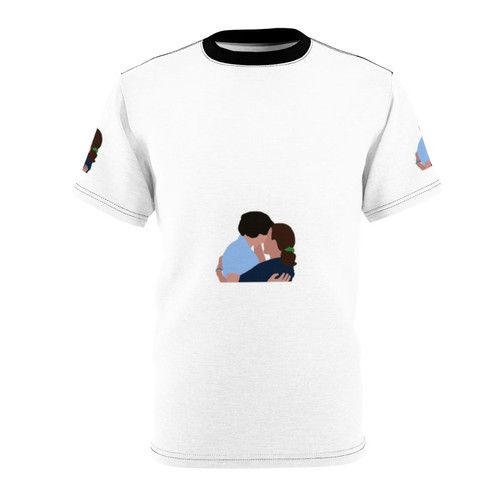 Stranger Things inspired t-shirt design featuring Mike and El from the popular Netflix series