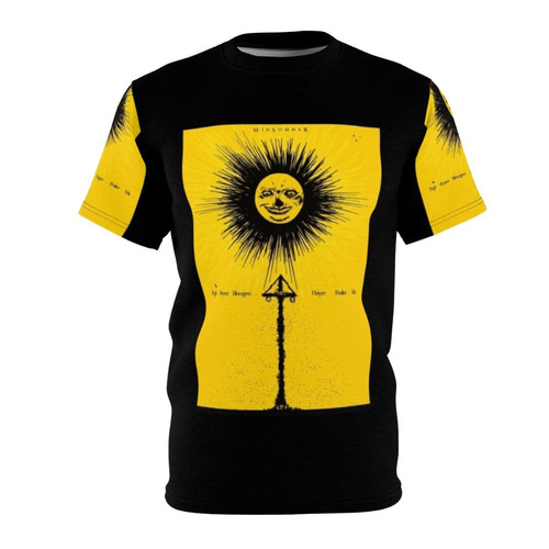 Midsommar-inspired horror movie poster graphic on a t-shirt