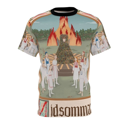 Midsommar inspired horror t-shirt with floral and folk design elements