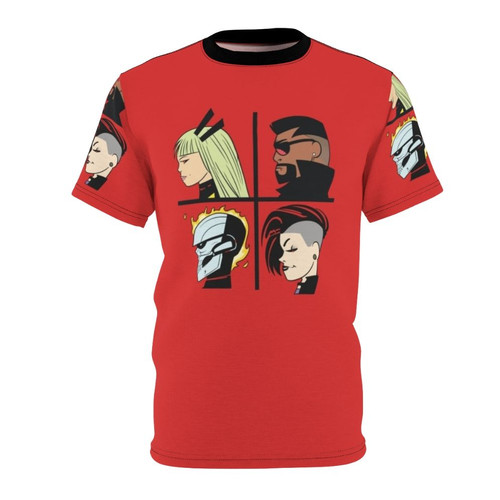 Midnight Suns inspired Gorillaz video game fantasy t-shirt featuring Avengers-style graphics