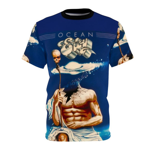 Vintage-style t-shirt design featuring the "Ocean" album artwork by the German progressive rock band Eloy