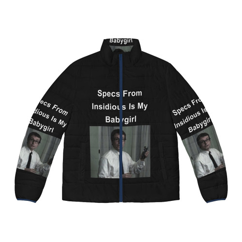 Insidious-inspired "Babygirl" puffer jacket with horror movie graphics