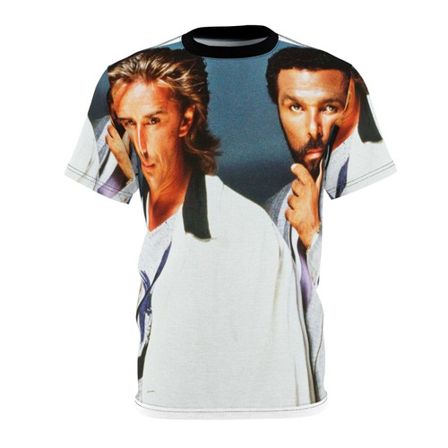 Colorful t-shirt design inspired by the iconic 80s TV series Miami Vice