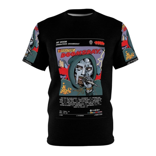Vintage-style graphic tee featuring the album cover art for MF DOOM's 'Operation Doomsday'