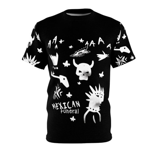 Stylish t-shirt featuring the fictional band "Mexican Funeral" from the TV series Dirk Gently's Holistic Detective Agency
