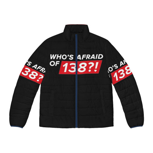 Taylor Swift Reputation Puffer Jacket with "Who's Afraid of Little Old Me?" design