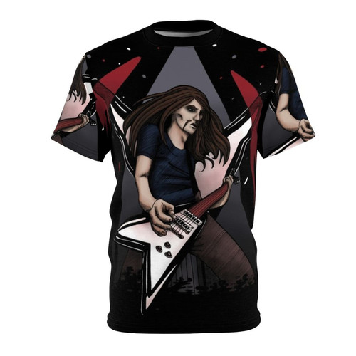 Metalocalypse Toki Wartooth playing guitar on stage in a spotlight