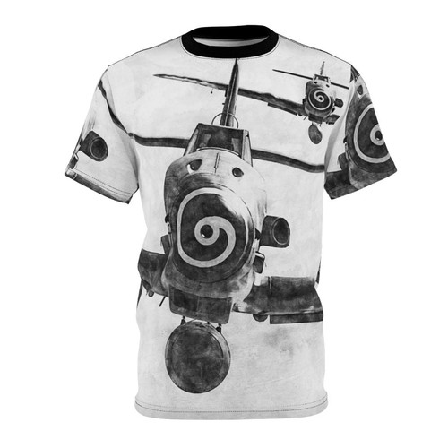 Vintage-style t-shirt featuring the Messerschmitt Bf 109K-4, a legendary World War II German fighter aircraft