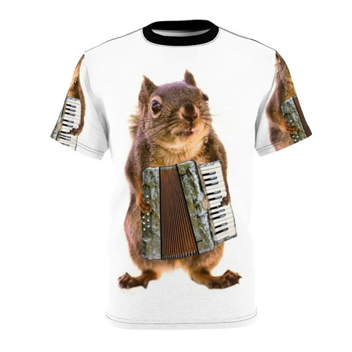 Illustration of a squirrel playing an accordion