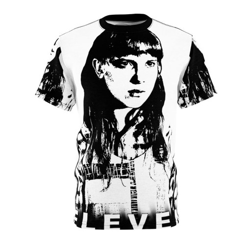 Eleven inspired T-shirt design featuring the character from the Netflix series Stranger Things