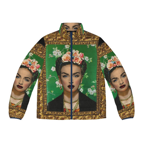 A stylish puffer jacket featuring a graffiti-inspired heart design, perfect for the music icon and rebel in you.