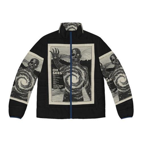 Thee Oh Sees psychedelic puffer jacket featuring the band's iconic artwork