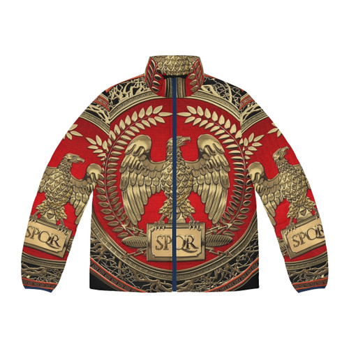 Gold Rose Paisley Floral Puffer Jacket