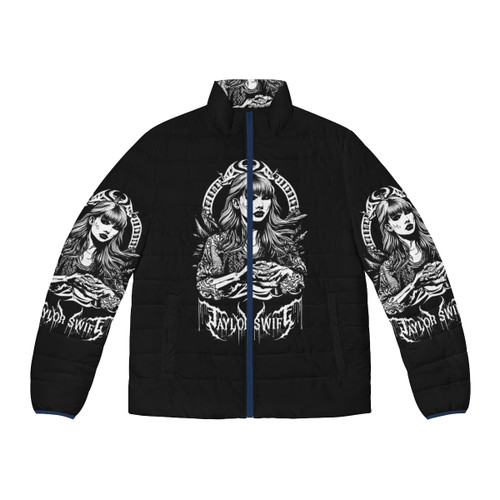 Taylor Swift inspired black metal puffer jacket