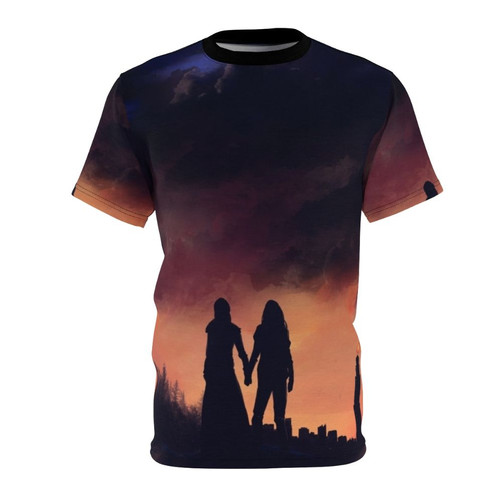 Sci-Fi Inspired AOP T-Shirt featuring The 100 characters Clarke Griffin and Commander Lexa