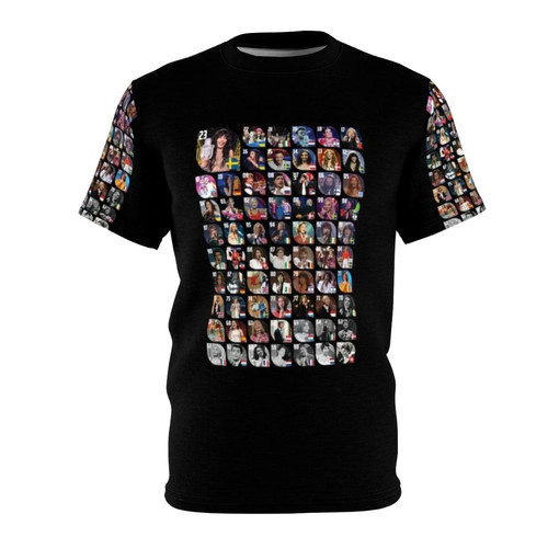 Commemorative Eurovision Song Contest Inspired AOP T-shirt featuring winning song lyrics and artist names