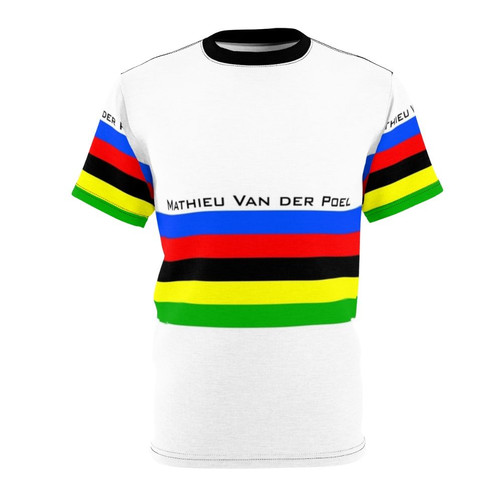 Mathieu Van Der Poel inspired cycling t-shirt with bicycle, cyclocross, and mountain bike graphics