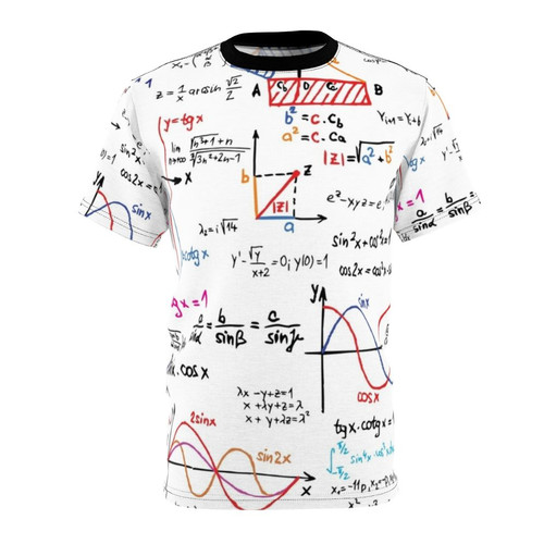 Stylish t-shirt featuring mathematical formulas and numerical designs