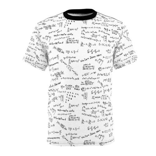 Vibrant T-shirt with mathematical formulas and numbers design