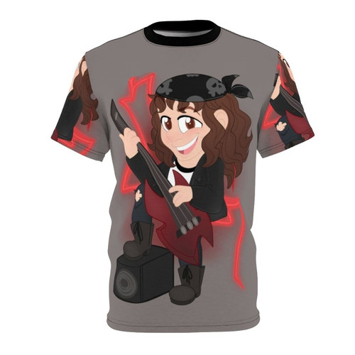 Rocking Eddie Munson inspired all-over-print t-shirt featuring the iconic 'Master of Puppets' design