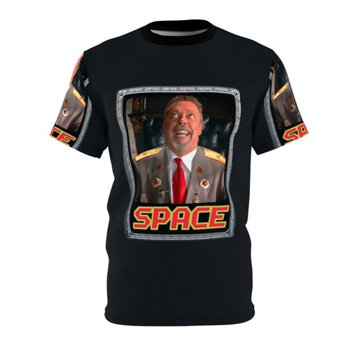 Graphic depicting a space-themed meme with Tim Curry's face