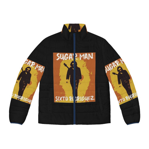 Sixto Rodriguez Retro Puffer Jacket featuring the "Cold Fact" singer