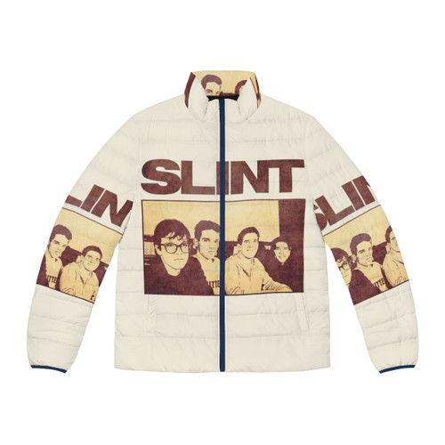 Slint post-rock band puffer jacket with band logo and album artwork