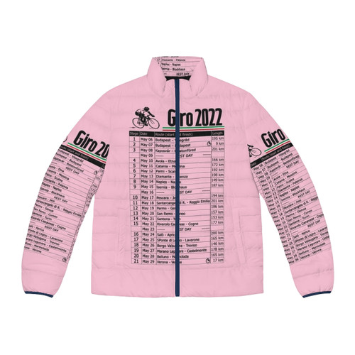 Giro D'Italia 2022 Puffer Jacket featuring the iconic pink jersey