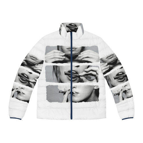 Girls puffer jacket with cannabis and psychedelic inspired design