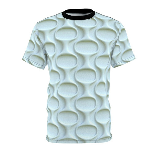 Retro 60s mod fashion graphic t-shirt with atomic age inspired pattern in white