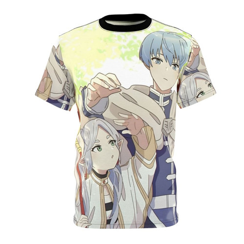 Sousou No Frieren inspired anime t-shirt featuring fern, stark, himmel, eisen, and heiter characters