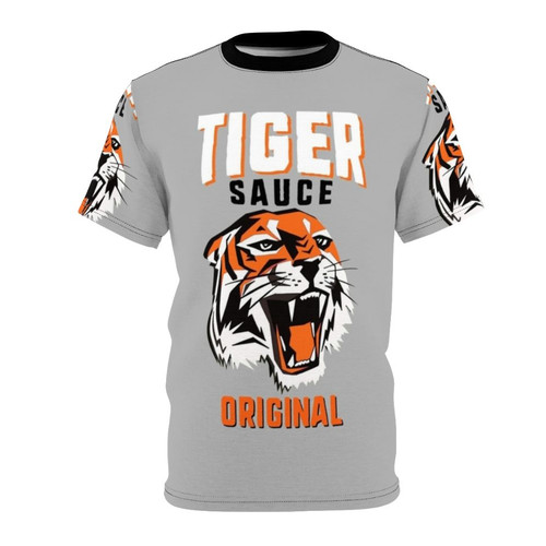 Fiery tiger sauce inspired t-shirt with vibrant design