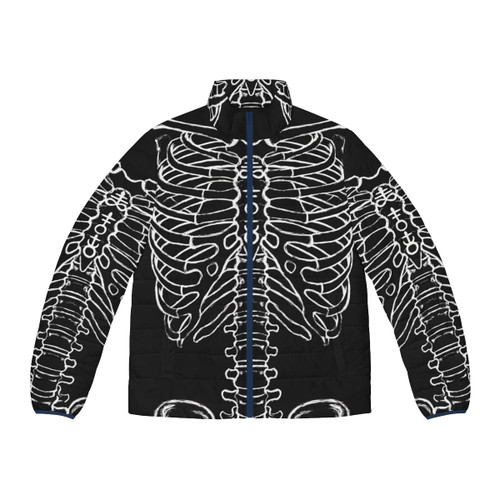 Skeleton Puffer Jacket featuring a detailed rib cage design