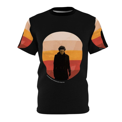 Dune Inspired Sci-Fi T-Shirt with Inkpress Artwork featuring desert, sandworms, and characters from the Dune universe