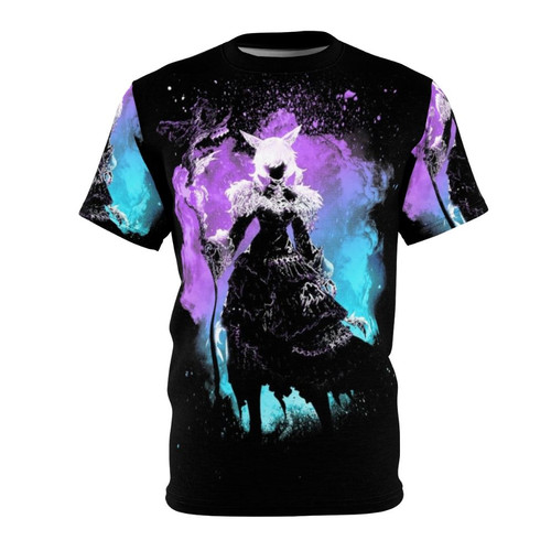 Magical fantasy art design featuring a sorceress with cosmic elements