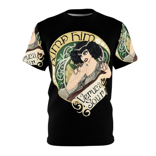 Tarot art t-shirt with Veruca Sour and burlesque style design