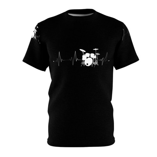 Drumbeat Music Lover T-Shirt with Drums Heartbeat Design
