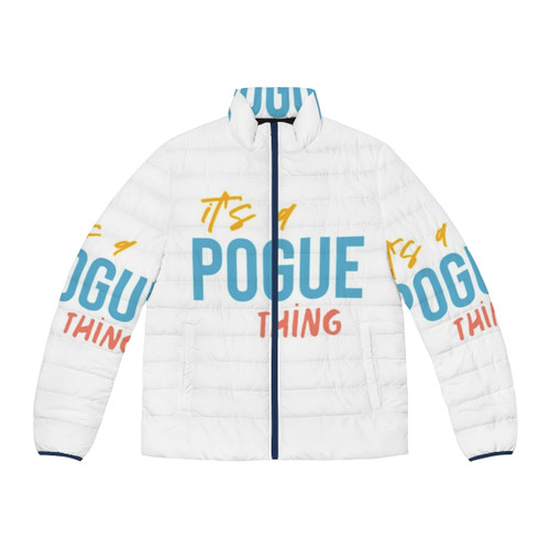 Outer Banks "It's a Pogue Thing" Puffer Jacket featuring characters from the Netflix series