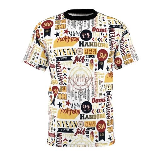 Dreamcatcher-inspired collage design t-shirt featuring the members of the popular K-pop girl group