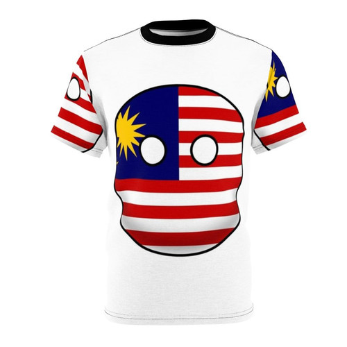 Colorful t-shirt featuring a vibrant Malaysian countryball graphic