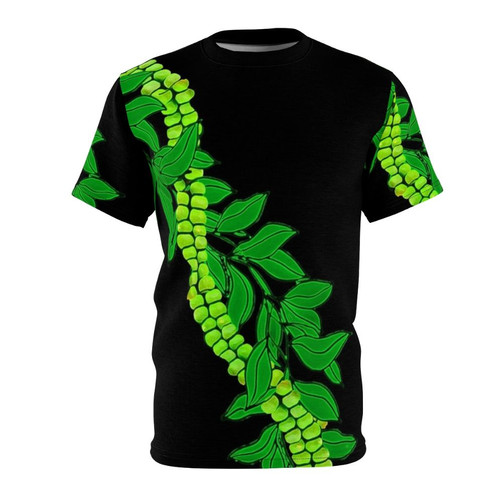 Vibrant graphic tee featuring a tropical Hawaiian floral pattern