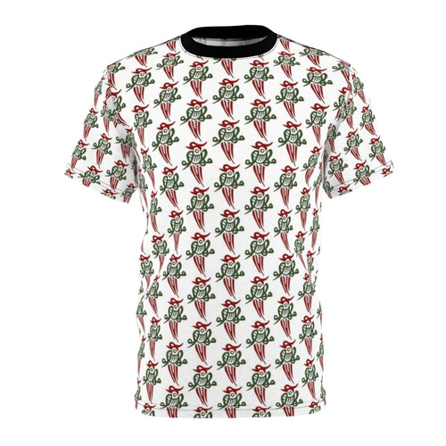 Mahjong tile bird graphic t-shirt with Asian-inspired design